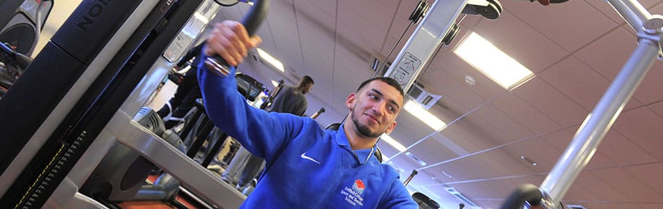 BTEC in Sport - boy in gym
